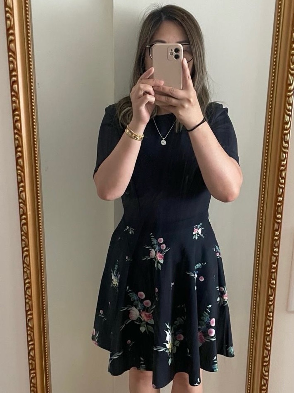 Ted Baker Black Floral Fit & Flare Party/wedding guest 
Dress Size 1